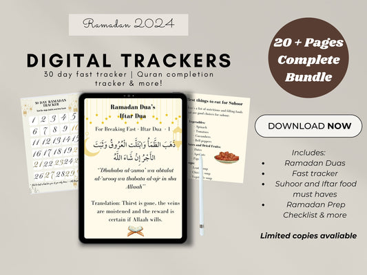 Muslim Planner Digital, Daily Islamic Planner, Quran Tracker, Salat Tracker, Monthly Weekly Islam Planner, Ramadan Journal, Printable PDF