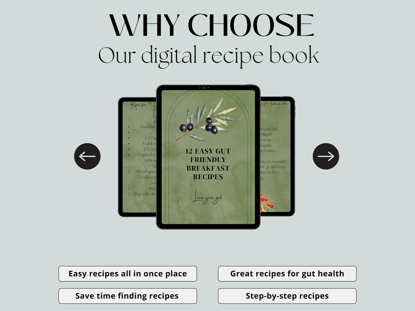 Gut Healthy recipes & meal plans - Green - Digital